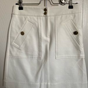 Loft White Buttoned Shift Skirt NWT 00